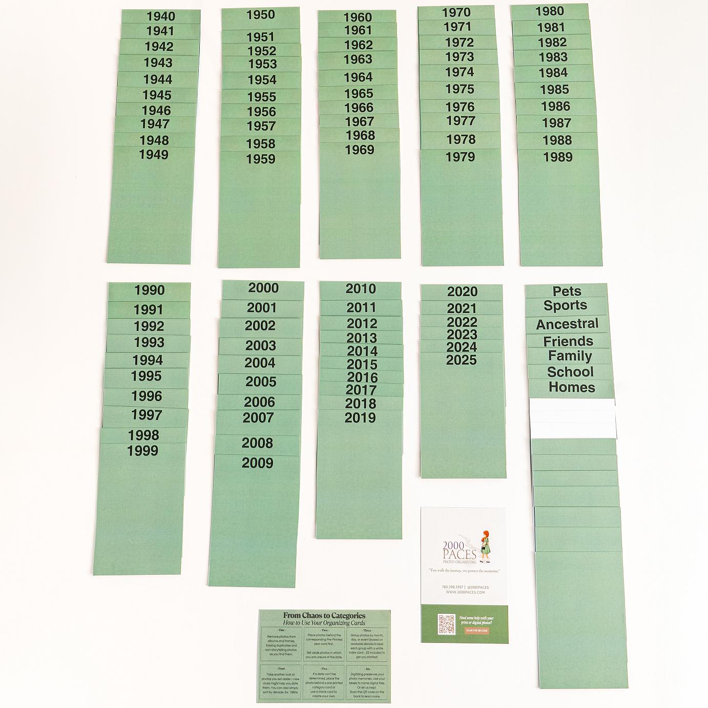 2000 Paces Print Photo Organizing Cards